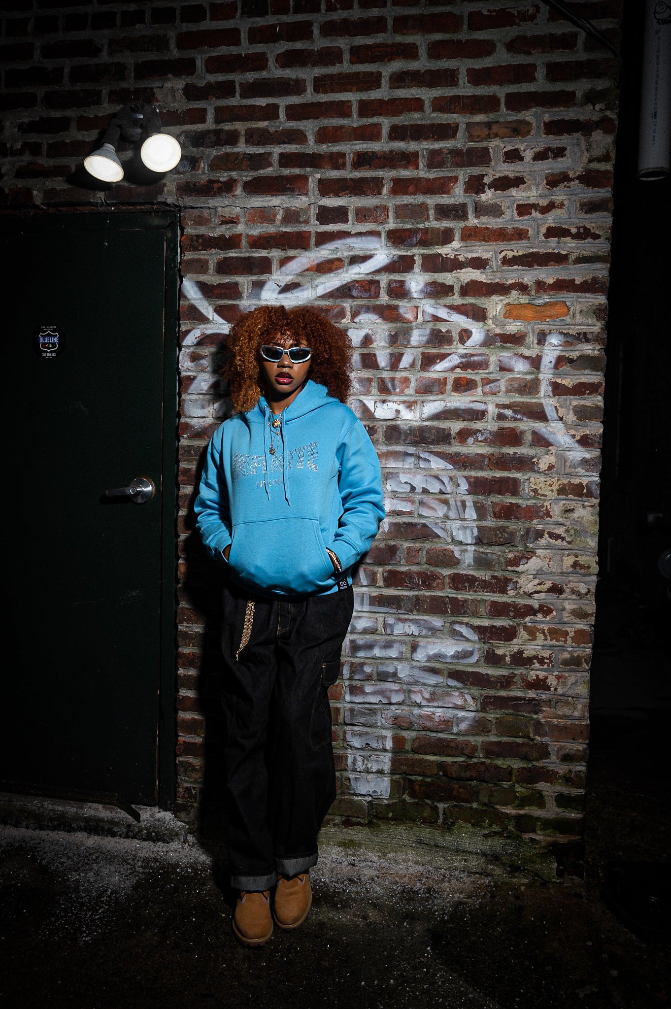 BLUE RHINESTONE HOODIE