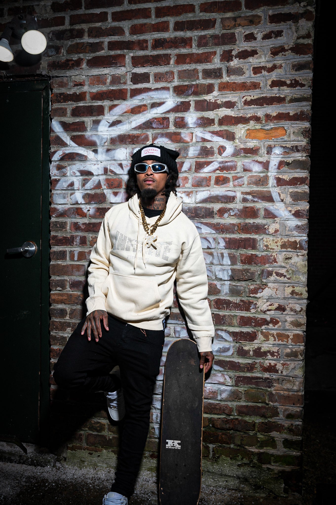 Cream Rhinestone Hoodie