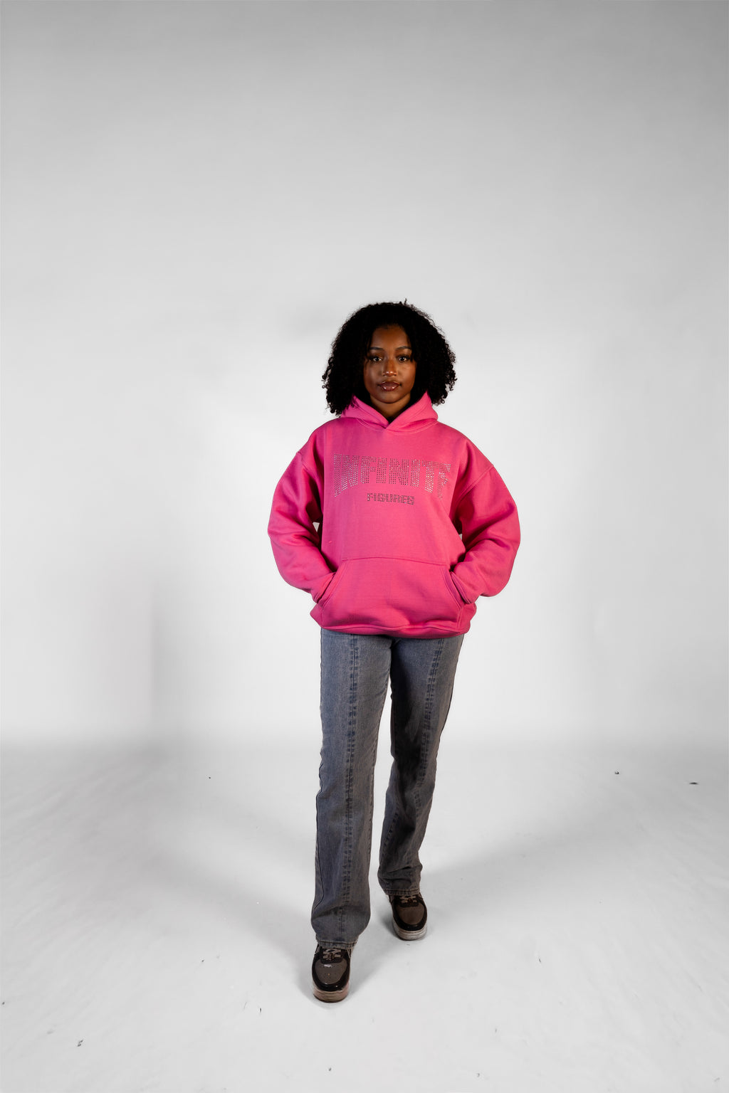 PINK RHINESTONE HOODIE