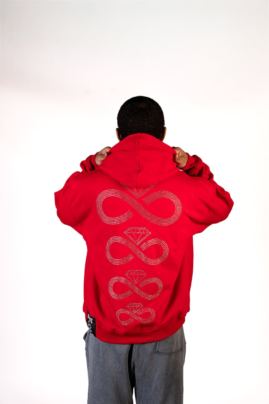 RED RHINESTONE HOODIE