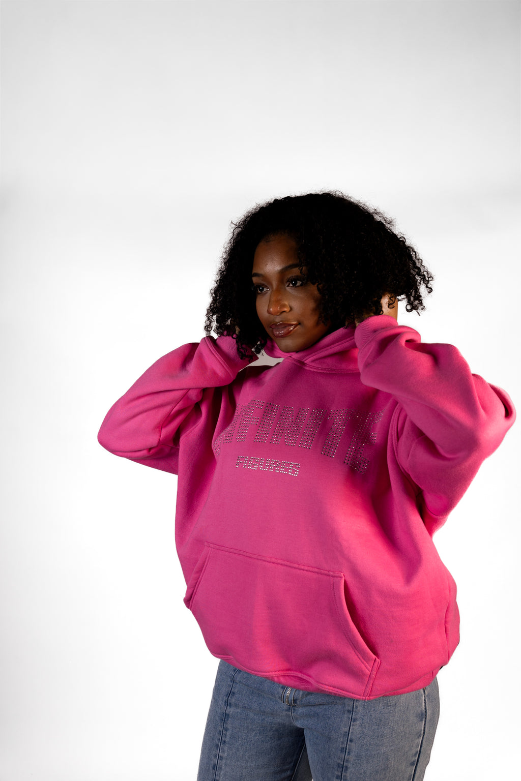 PINK RHINESTONE HOODIE
