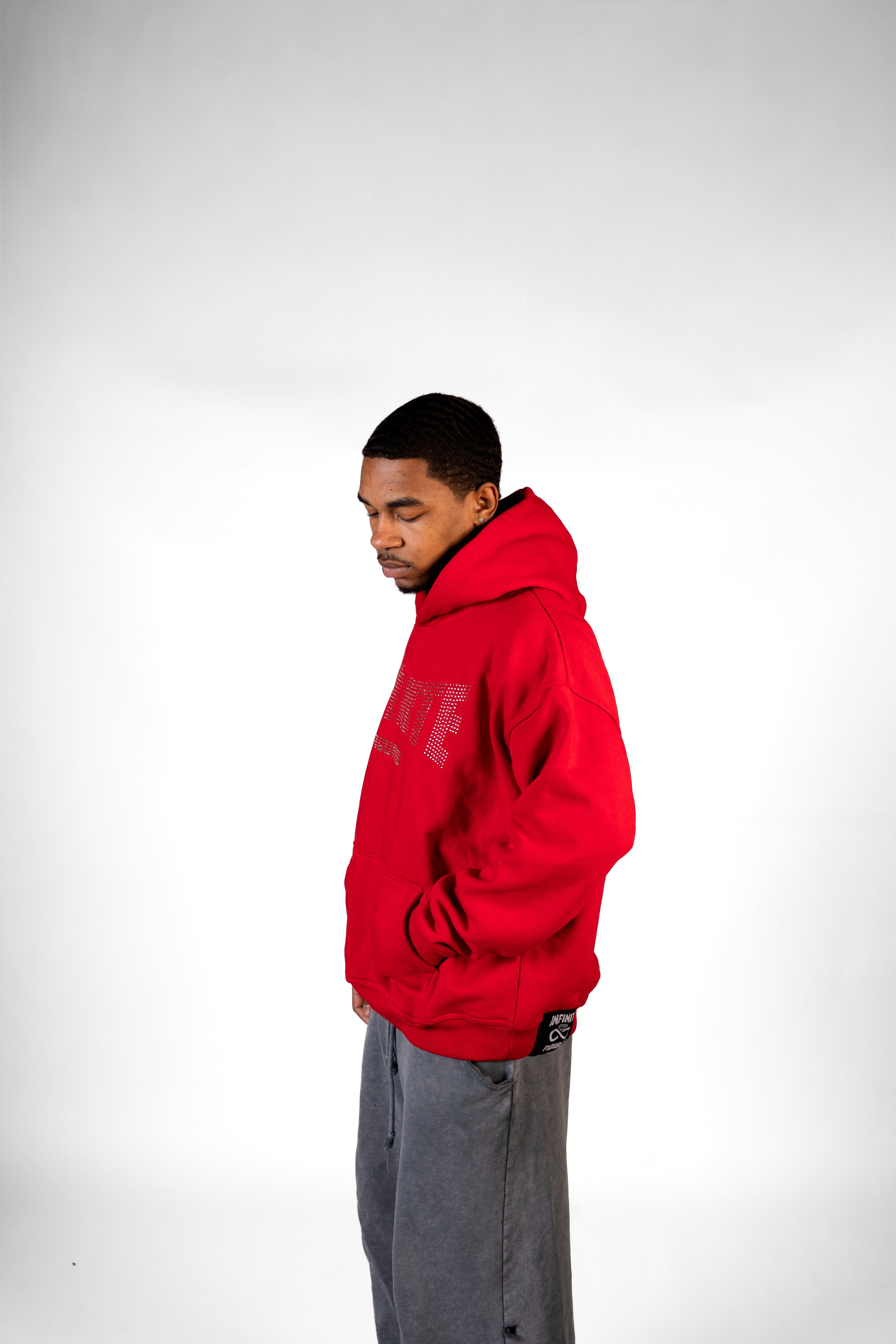 RED RHINESTONE HOODIE