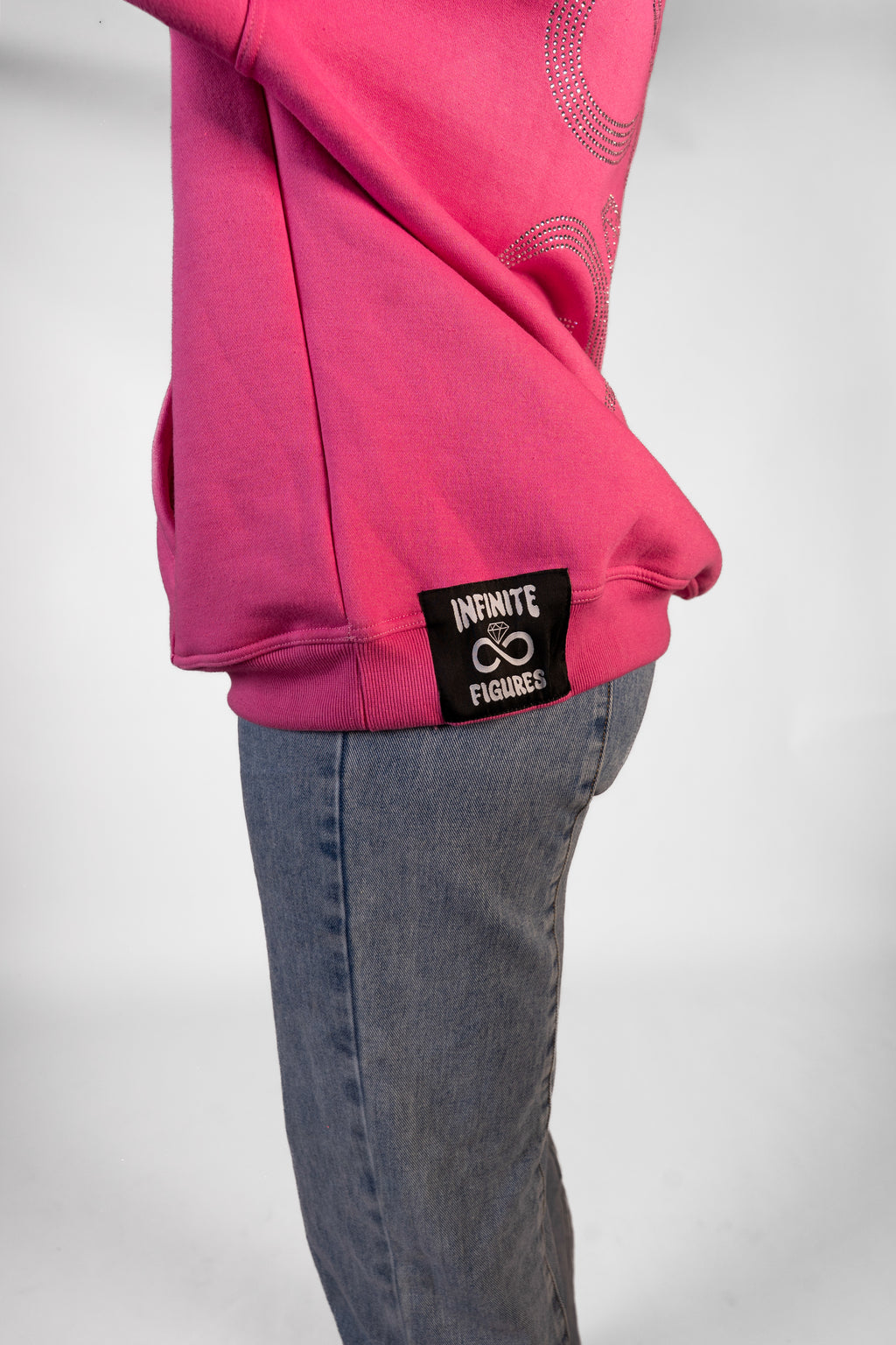 PINK RHINESTONE HOODIE