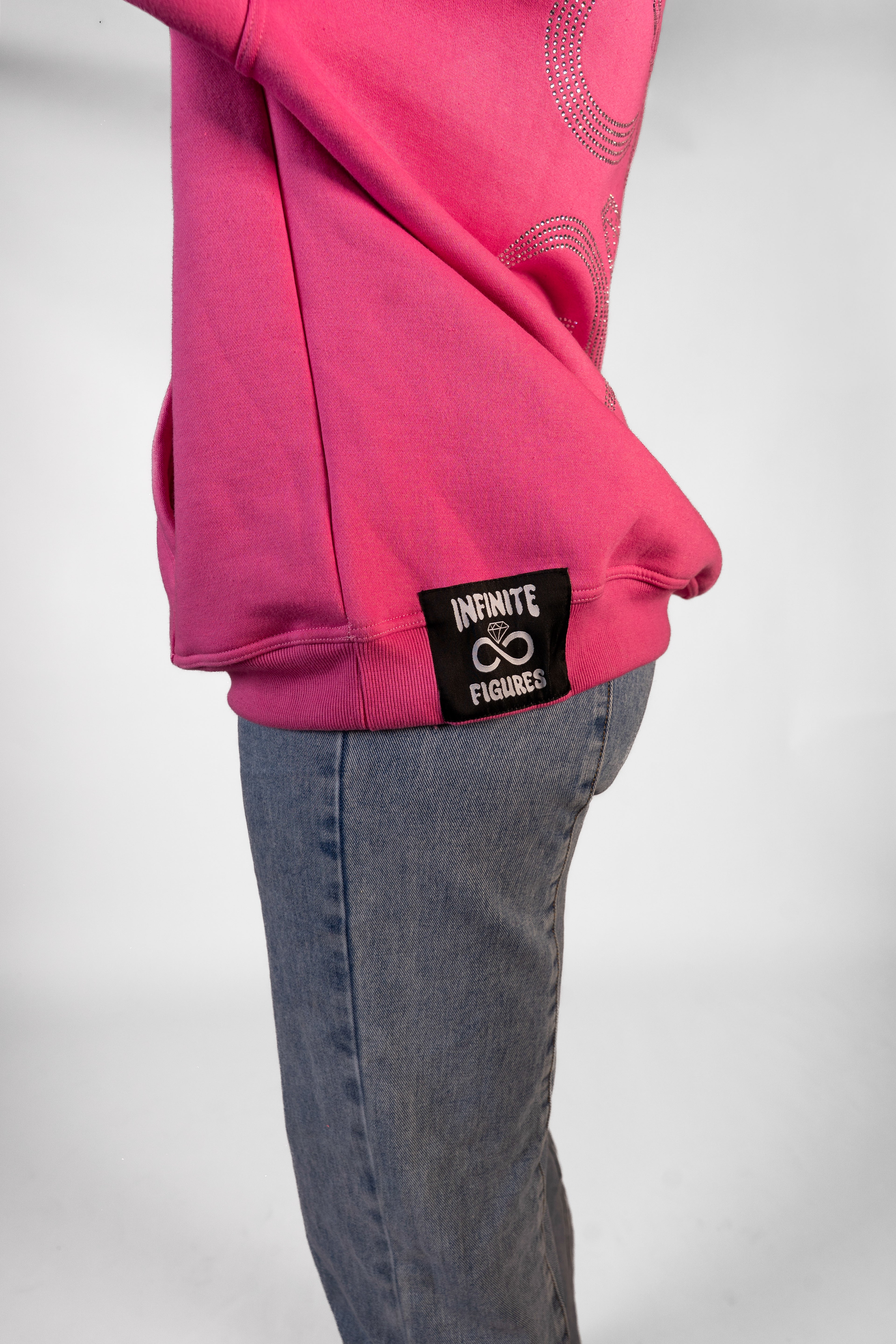 PINK RHINESTONE HOODIE