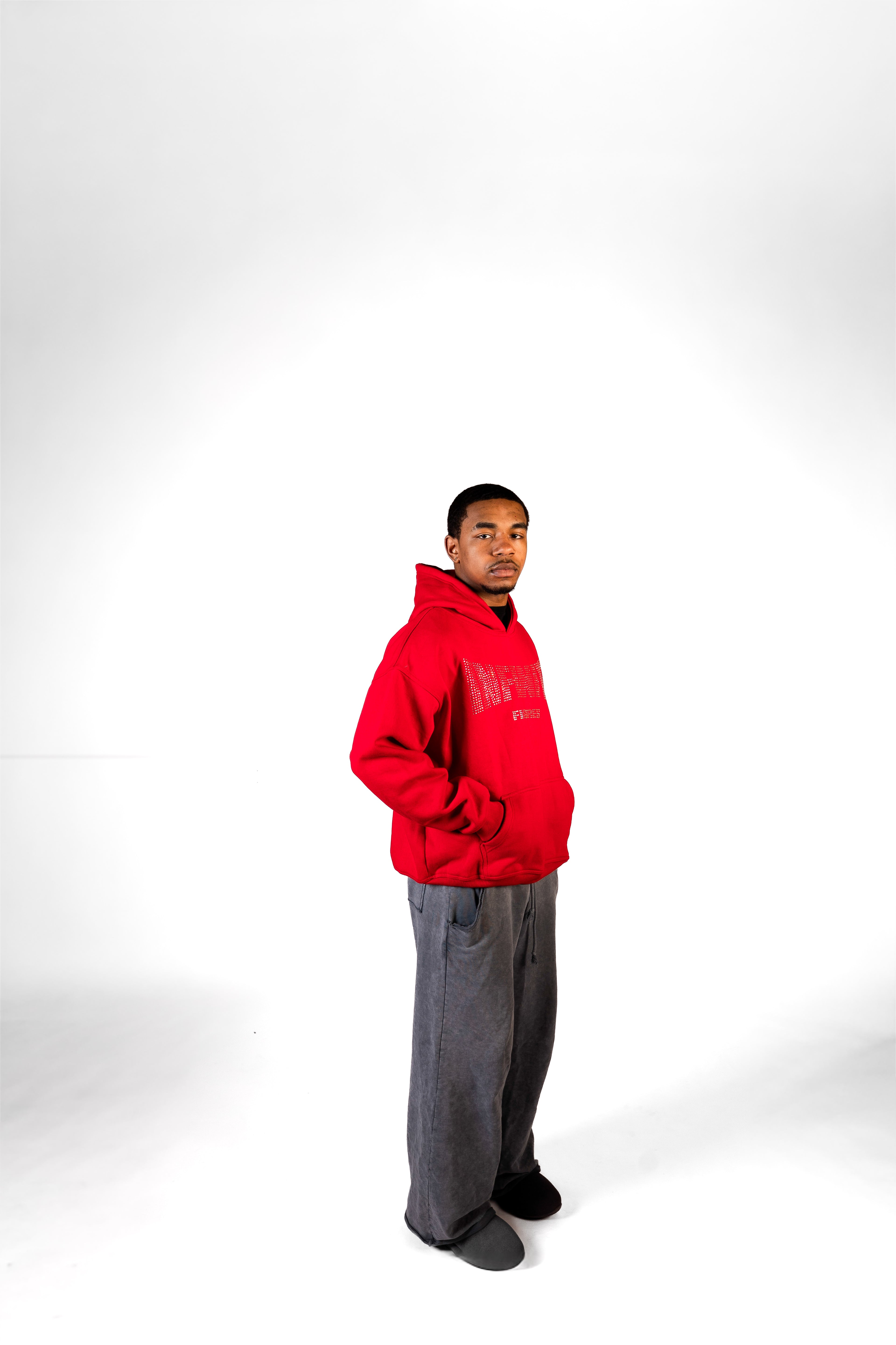 RED RHINESTONE HOODIE