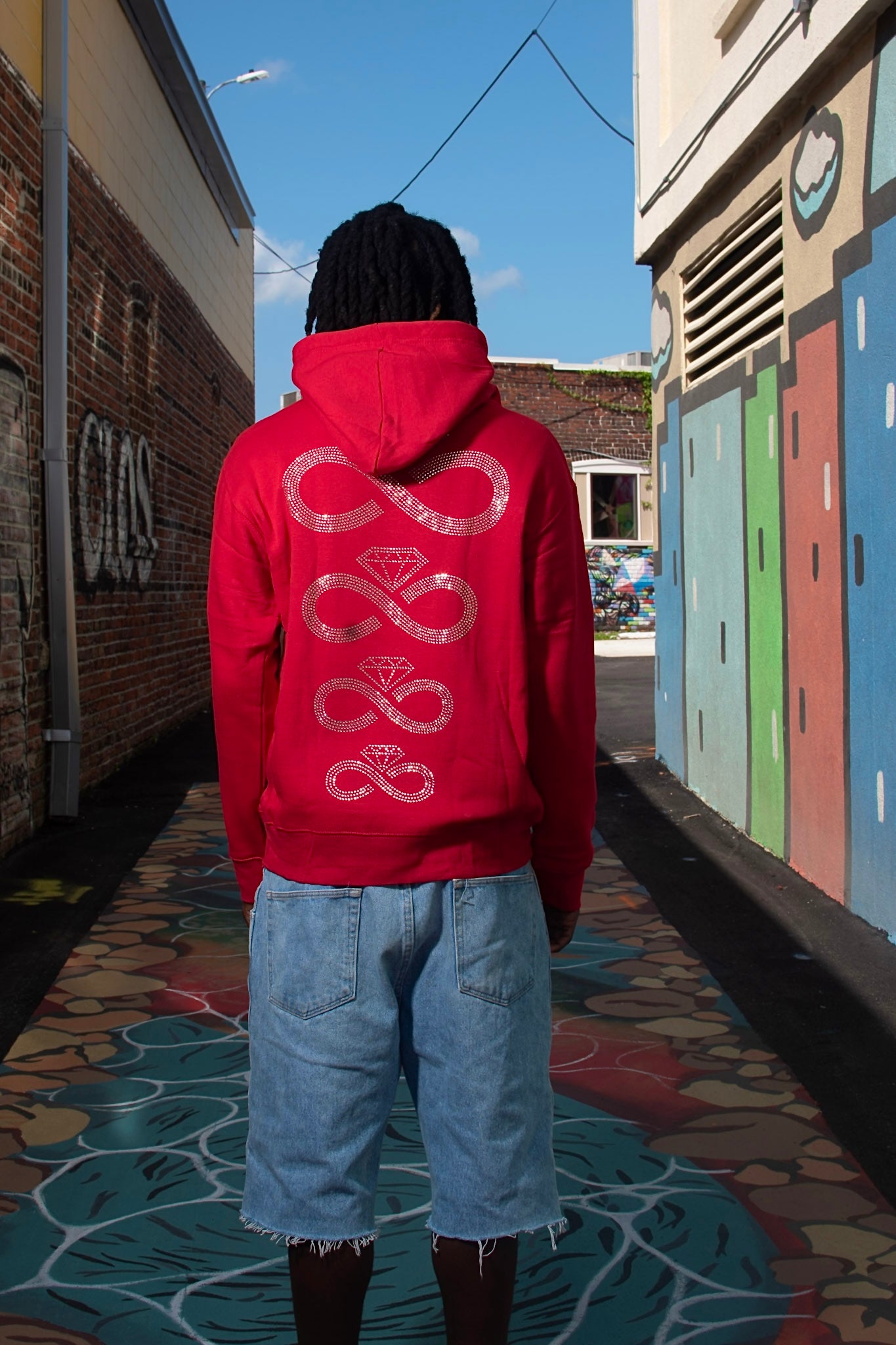 RED RHINESTONE HOODIE