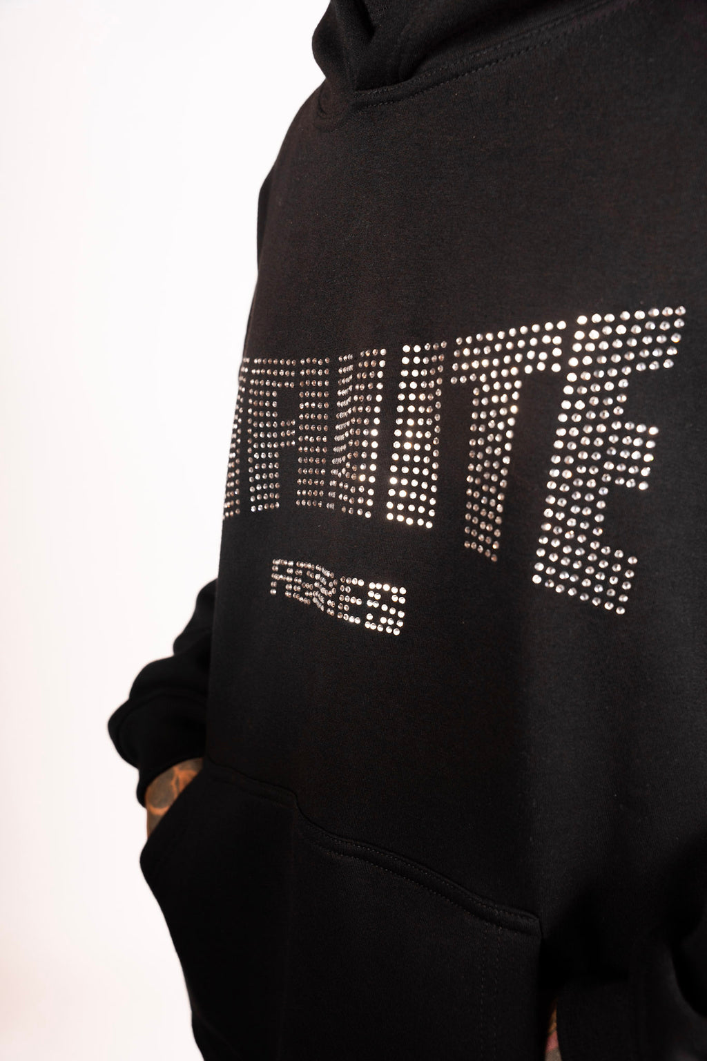 BLACK RHINESTONE HOODIE
